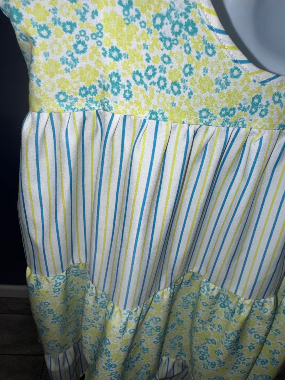 Boho Western Yellow Floral Tiered Dress – Size Small - Picture 12 of 13